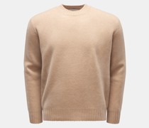Cashmere Rundhalspullover hellbraun