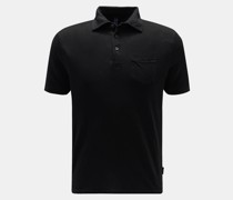 Leinen-Poloshirt schwarz