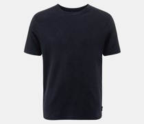 Frottee Rundhals-T-Shirt 'Terry Tee' dark navy