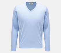 V-Ausschnitt-Pullover hellblau