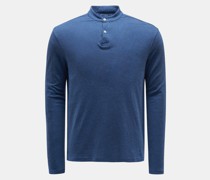 Henley-Shirt 'Linen Guru' dunkelblau