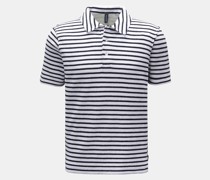 Frottee-Poloshirt 'Terry Stripe Polo' navy/weiß gestreift