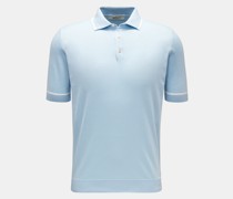 Kurzarm-Strickpolo hellblau