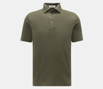 Leinen Jersey-Poloshirt 'Jerlin' oliv