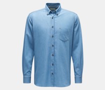 Chambray-Hemd 'Vintage Denim Tailored Shirt' Button-Down-Kragen rauchblau