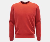 Cashmere Rundhalspullover koralle