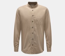 Casual Hemd 'Vintage Popeline Collar Shirt' Grandad-Kragen sand