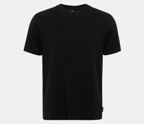 Frottee Rundhals-T-Shirt 'Terry Tee' schwarz