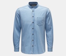 Chambray-Hemd 'Vintage Denim Collar Shirt' Grandad-Kragen hellblau