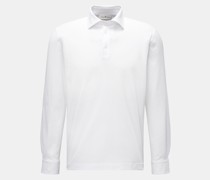 Longsleeve-Poloshirt weiß