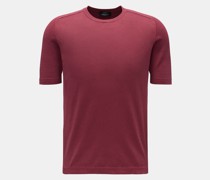 Feinstrick-Kurzarmpullover bordeaux