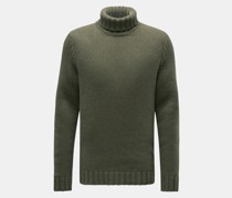 Cashmere Rollkragenpullover oliv