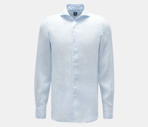 Leinenhemd 'Sergio Gaeta' Haifisch-Kragen pastellblau/weiß gestreift