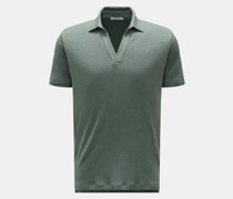 Leinen Jersey-Poloshirt 'Lucio' graugrün