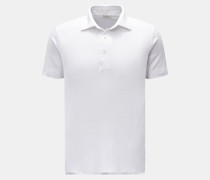 Leinen Jersey-Poloshirt 'Laurin' weiß