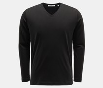 V-Neck Longsleeve 'Artur' schwarz