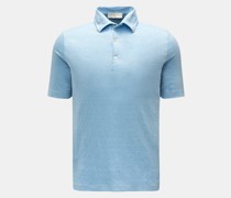 Leinen Jersey-Poloshirt 'Jerlin' hellblau meliert