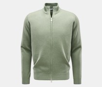 Cashmere Strickjacke graugrün
