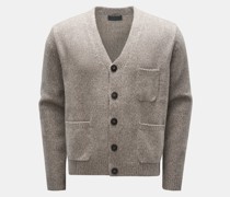 Cashmere Cardigan 'Bruno' grau/hellbraun