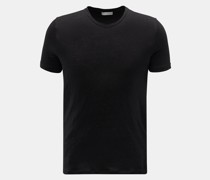 Leinen V-Neck T-Shirt 'Flynn' schwarz