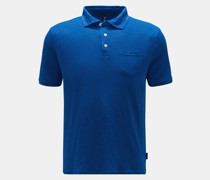 Leinen-Poloshirt blau