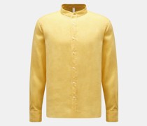 Leinenhemd 'Linen Guru' Grandad-Kragen gelb