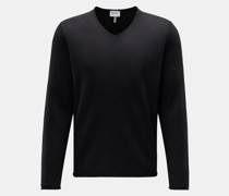 V-Ausschnitt-Pullover schwarz