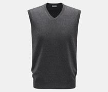 Cashmere V-Neck Pullunder anthrazit