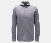 Flanellhemd 'Sergio Gaeta' Haifisch-Kragen navy/weiß kariert