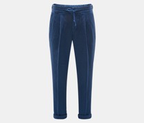 Leinen-Joggpants 'Linen Pleated Pant' dunkelblau