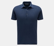 Leinen Jersey-Poloshirt 'Laurin' dunkelblau