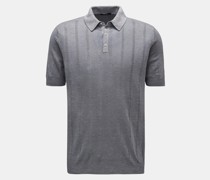 Kurzarm-Strickpolo 'Linen Knit' grau
