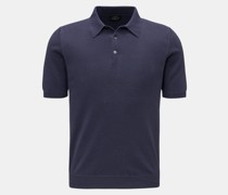 Kurzarm-Strickpolo navy