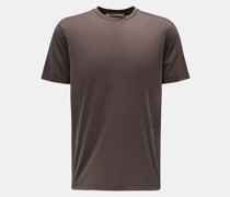 Rundhals-T-Shirt braun meliert