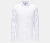 Leinenhemd Button-Down-Kragen weiß