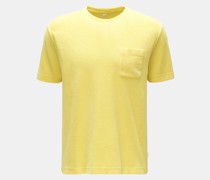 Frottee Rundhals-T-Shirt 'Terry Tee' gelb