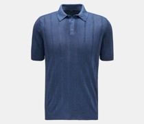 Kurzarm-Strickpolo 'Linen Knit' dunkelblau