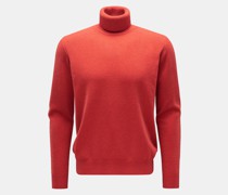 Cashmere Rollkragenpullover koralle