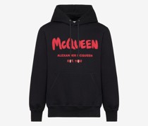 Kapuzensweatshirt mit McQueen Graffiti-Motiv