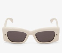 Rechteckige Sonnenbrille mit Spike-Studs