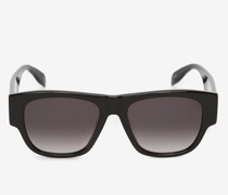 Rechteckige Sonnenbrille mit Mc Queen-Graffiti-Motiv