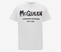 T-Shirt mit Graffiti Aquarellprint