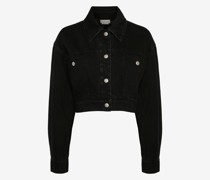 Gekürzte Jeansjacke mit überschnittener Schulter