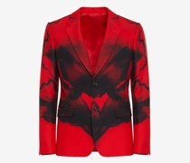 Einreihige Jacke mit Ink Flower