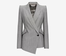 Jackett aus Wolle und Mohair mit tiefem Saum
