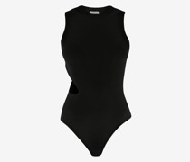 Gerippter Bodysuit mit Schlitzen