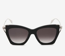 Weiche quadratische Skull-Scharnier-Sonnenbrille