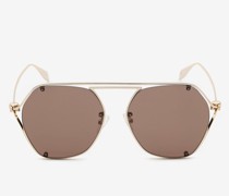 Geometrische Sonnenbrille mit Skull-Scharnier