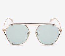 Geometrische Sonnenbrille mit Skull-Scharnier