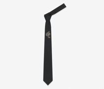 Krawatte mit silberfarbener Spitzenstickerei